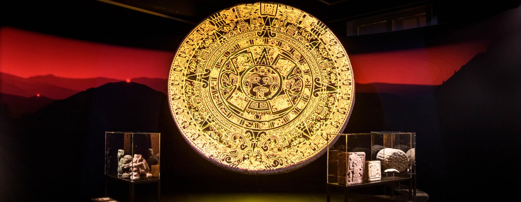Sun Stone Theatre, wtih 3D print of the Aztec sun stone. Photo: NMVW