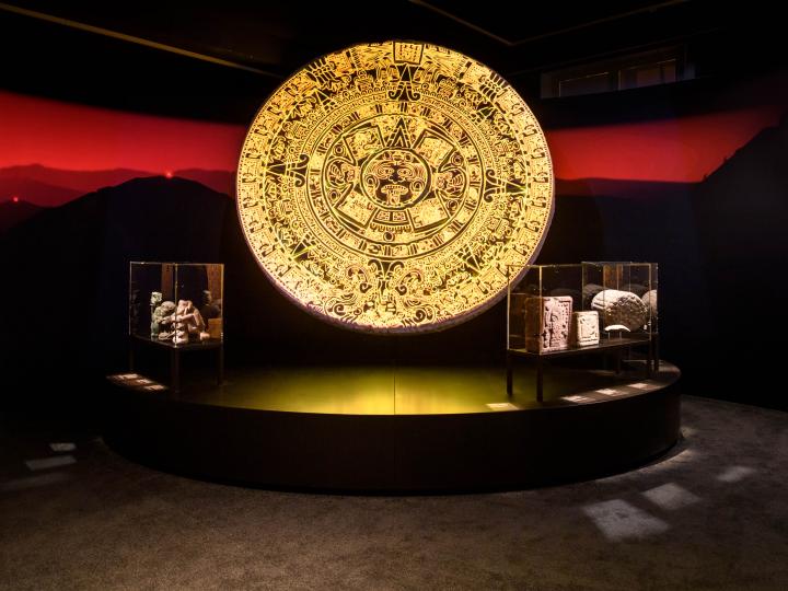 3D-replica met videopresentatie van het beroemdste kunstwerk van de Azteken: de Zonnesteen, die wel 25.000 kilo weegt