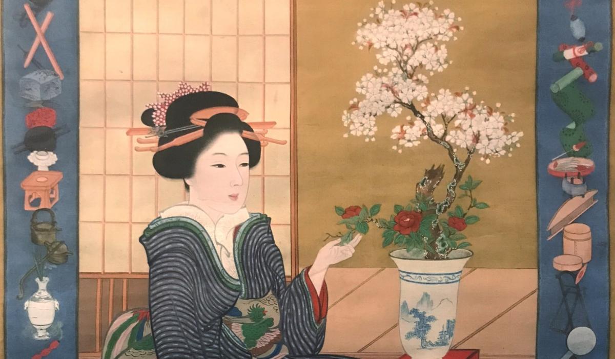 rolschildering-jonge-vrouw-ikebana